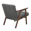 Cathy Accent Chair | Foam Cushions | Dark Gray Polyester | Walnut Brown Arms