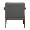 Cathy Accent Chair | Foam Cushions | Dark Gray Polyester | Walnut Brown Arms