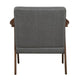Cathy Accent Chair | Foam Cushions | Dark Gray Polyester | Walnut Brown Arms