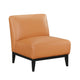 Hozy Accent Chair | Foam Fill Top Grain Buffalo Leather | Black and Orange