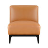 Hozy Accent Chair | Foam Fill Top Grain Buffalo Leather | Black and Orange