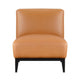 Hozy Accent Chair | Foam Fill Top Grain Buffalo Leather | Black and Orange
