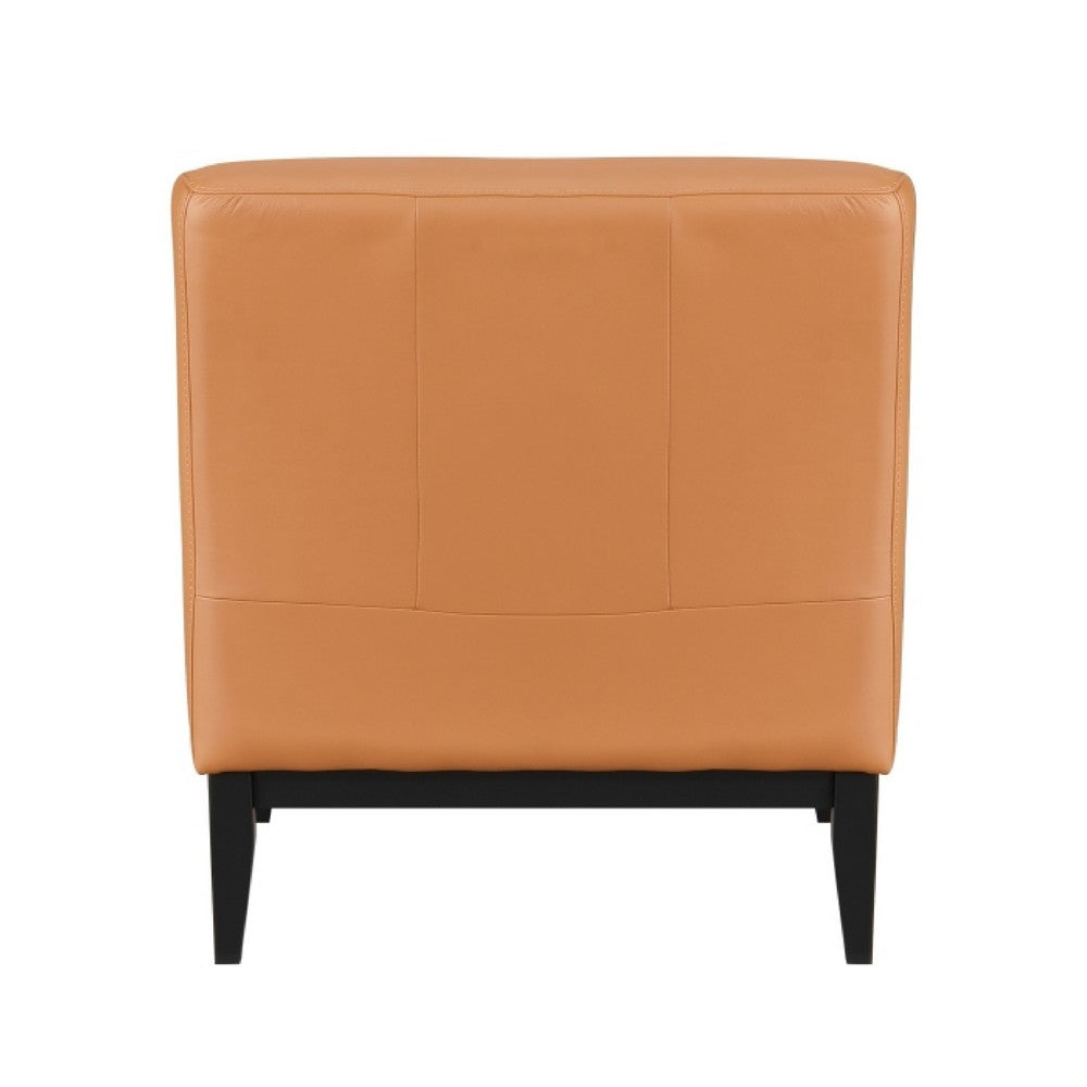 Hozy Accent Chair | Foam Fill Top Grain Buffalo Leather | Black and Orange