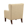 Russ Wingback Accent Chair | Foam Cushions | Tufted Beige Polyester | Brown