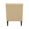 Russ Wingback Accent Chair | Foam Cushions | Tufted Beige Polyester | Brown