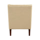 Russ Wingback Accent Chair | Foam Cushions | Tufted Beige Polyester | Brown
