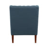 Russ Wingback Accent Chair | Foam Cushions | Tufted Blue Polyester | Brown