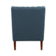 Russ Wingback Accent Chair | Foam Cushions | Tufted Blue Polyester | Brown