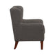 Russ Wingback Accent Chair | Foam Fill | Tufted Dark Gray Polyester | Brown