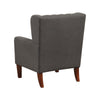 Russ Wingback Accent Chair | Foam Fill | Tufted Dark Gray Polyester | Brown