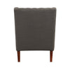 Russ Wingback Accent Chair | Foam Fill | Tufted Dark Gray Polyester | Brown