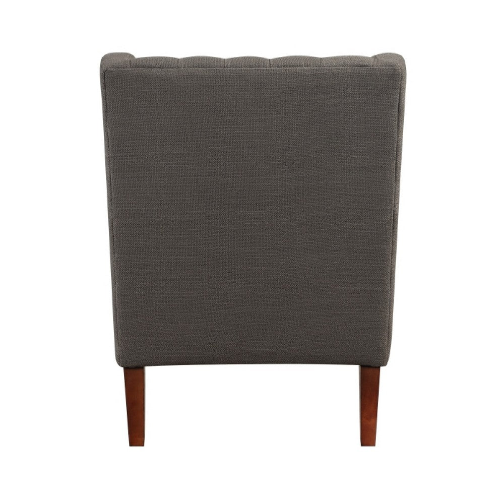 Russ Wingback Accent Chair | Foam Fill | Tufted Dark Gray Polyester | Brown
