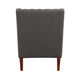Russ Wingback Accent Chair | Foam Fill | Tufted Dark Gray Polyester | Brown