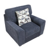 Beny Accent Chair w Pillow | Track Arms | Foam Fill Blue Chenille | Black