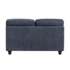 Beny Loveseat w 2 Pillows | Track Arms | Foam Fill Blue Chenille | Black