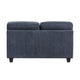 Beny Loveseat w 2 Pillows | Track Arms | Foam Fill Blue Chenille | Black