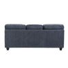 Beny 3 Seater Sofa | 2 Pillows | Track Arms | Foam Fill Blue Chenille | Black