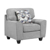 Beny Accent Chair w Pillow | Track Arms | Foam Fill Gray Chenille | Black