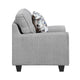 Beny Accent Chair w Pillow | Track Arms | Foam Fill Gray Chenille | Black