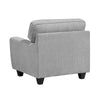 Beny Accent Chair w Pillow | Track Arms | Foam Fill Gray Chenille | Black
