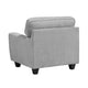 Beny Accent Chair w Pillow | Track Arms | Foam Fill Gray Chenille | Black
