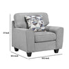 Beny Accent Chair w Pillow | Track Arms | Foam Fill Gray Chenille | Black