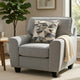 Beny Accent Chair w Pillow | Track Arms | Foam Fill Gray Chenille | Black