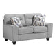 Beny Loveseat w 2 Pillows | Track Arms | Foam Fill Gray Chenille | Black