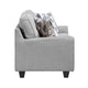 Beny Loveseat w 2 Pillows | Track Arms | Foam Fill Gray Chenille | Black