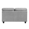 Beny Loveseat w 2 Pillows | Track Arms | Foam Fill Gray Chenille | Black