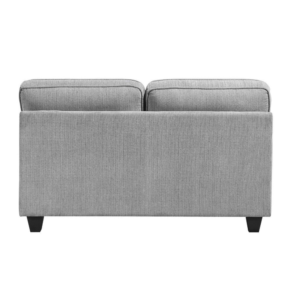 Beny Loveseat w 2 Pillows | Track Arms | Foam Fill Gray Chenille | Black