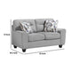 Beny Loveseat w 2 Pillows | Track Arms | Foam Fill Gray Chenille | Black