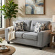 Beny Loveseat w 2 Pillows | Track Arms | Foam Fill Gray Chenille | Black