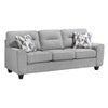 Beny 3 Seater Sofa | 2 Pillows | Track Arms | Foam Fill Gray Chenille | Black
