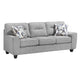 Beny 3 Seater Sofa | 2 Pillows | Track Arms | Foam Fill Gray Chenille | Black