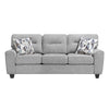 Beny 3 Seater Sofa | 2 Pillows | Track Arms | Foam Fill Gray Chenille | Black