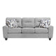 Beny 3 Seater Sofa | 2 Pillows | Track Arms | Foam Fill Gray Chenille | Black