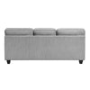 Beny 3 Seater Sofa | 2 Pillows | Track Arms | Foam Fill Gray Chenille | Black