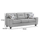 Beny 3 Seater Sofa | 2 Pillows | Track Arms | Foam Fill Gray Chenille | Black