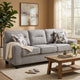 Beny 3 Seater Sofa | 2 Pillows | Track Arms | Foam Fill Gray Chenille | Black