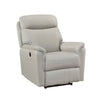 Lea Power Recliner Chair w USB | Foam Fill Light Gray Top Grain Leather