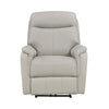 Lea Power Recliner Chair w USB | Foam Fill Light Gray Top Grain Leather