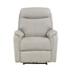 Lea Power Recliner Chair w USB | Foam Fill Light Gray Top Grain Leather