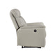 Lea Power Recliner Chair w USB | Foam Fill Light Gray Top Grain Leather