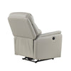 Lea Power Recliner Chair w USB | Foam Fill Light Gray Top Grain Leather