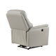 Lea Power Recliner Chair w USB | Foam Fill Light Gray Top Grain Leather