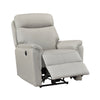 Lea Power Recliner Chair w USB | Foam Fill Light Gray Top Grain Leather