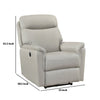 Lea Power Recliner Chair w USB | Foam Fill Light Gray Top Grain Leather