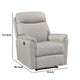 Lea Power Recliner Chair w USB | Foam Fill Light Gray Top Grain Leather