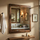 Ema Vanity Dresser Mirror | Rustic Dark WaLnut Brown Frame | 40 x 40